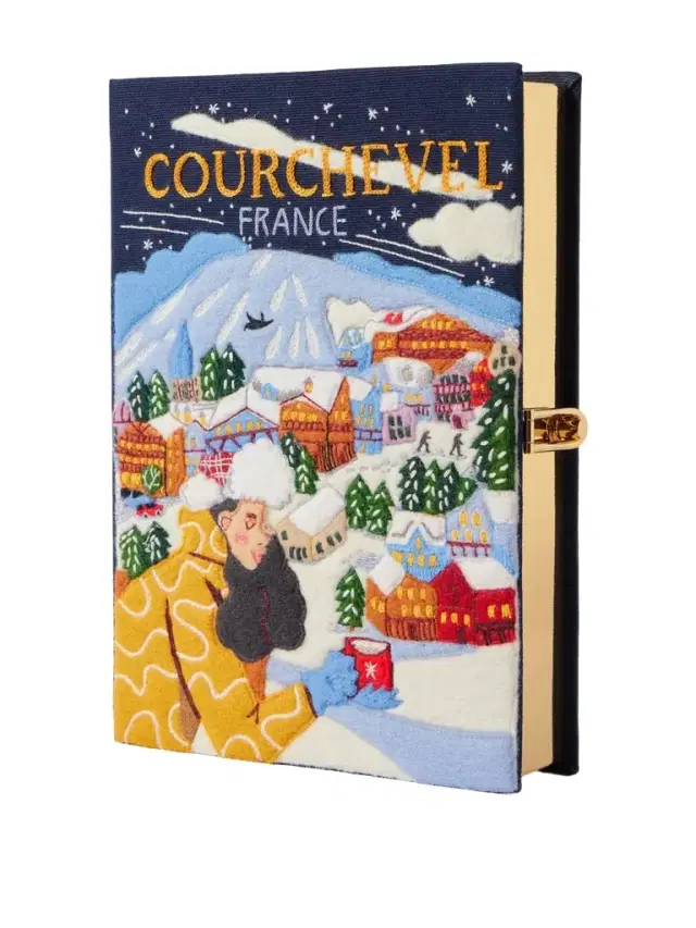 Courchevel Embroidered Appliquéd Canvas Clutch