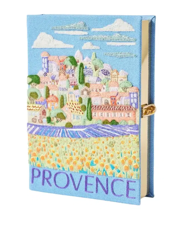 Provence Embroidered Appliquéd Canvas Clutch