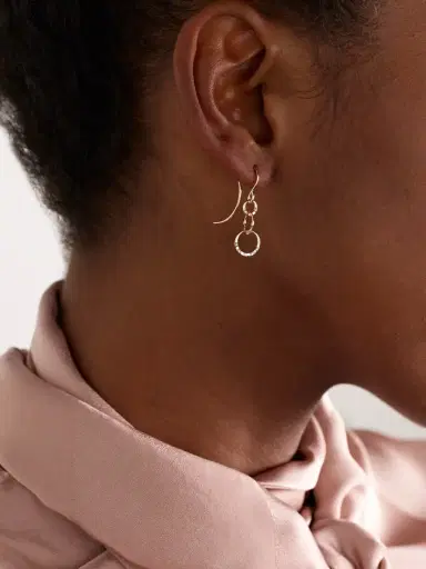 Melissa Joy Manning Triple Link 14-karat Recycled Gold Diamond Earrings | Thumbnail 2