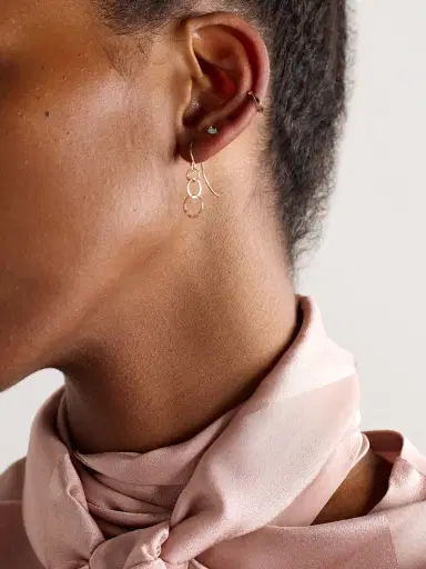 Melissa Joy Manning Triple Link 14-karat Recycled Gold Diamond Earrings | Thumbnail 4