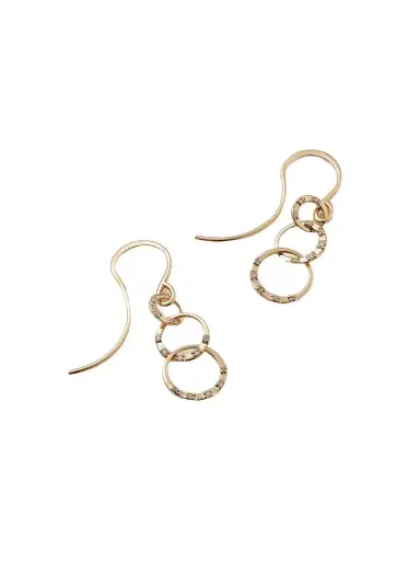 Melissa Joy Manning Triple Link 14-karat Recycled Gold Diamond Earrings | Thumbnail 1