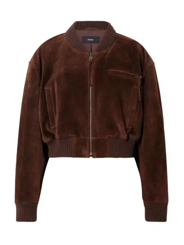 Elettra Cropped Suede Bomber Jacket
