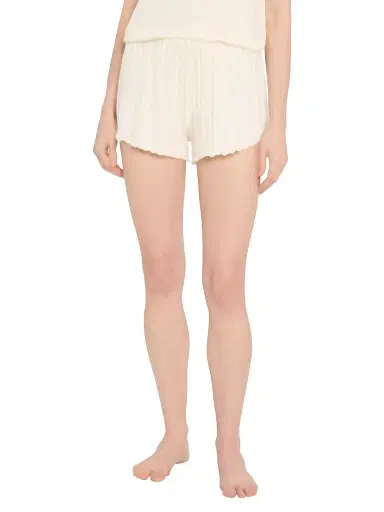 Eberjey Women's Pointelle-Knit Shorts - Ivory - Size XL | Thumbnail 3 Eberjey Women's Pointelle-Knit Shorts - Ivory - Size XL | Thumbnail 3