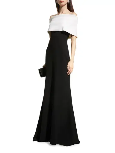 Lela Rose Women's Off-the-Shoulder Two-Tone Gown | Thumbnail 2