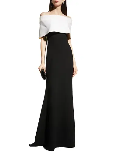 Lela Rose Women's Off-the-Shoulder Two-Tone Gown | Thumbnail 3