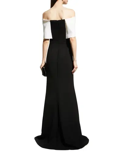 Lela Rose Women's Off-the-Shoulder Two-Tone Gown | Thumbnail 5