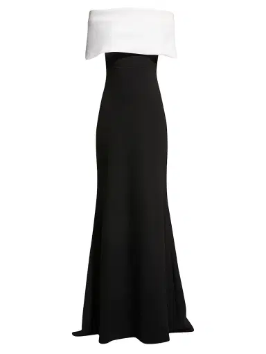 Lela Rose Women's Off-the-Shoulder Two-Tone Gown | Thumbnail 1