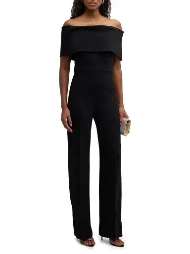 Lela Rose Women's Off-the-Shoulder Crêpe Jumpsuit | Thumbnail 2 Lela Rose Women's Off-the-Shoulder Crêpe Jumpsuit | Thumbnail 2