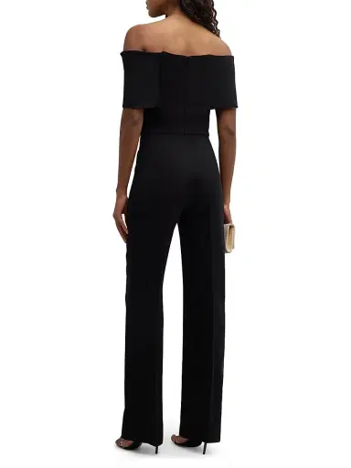Lela Rose Women's Off-the-Shoulder Crêpe Jumpsuit | Thumbnail 5 Lela Rose Women's Off-the-Shoulder Crêpe Jumpsuit | Thumbnail 5