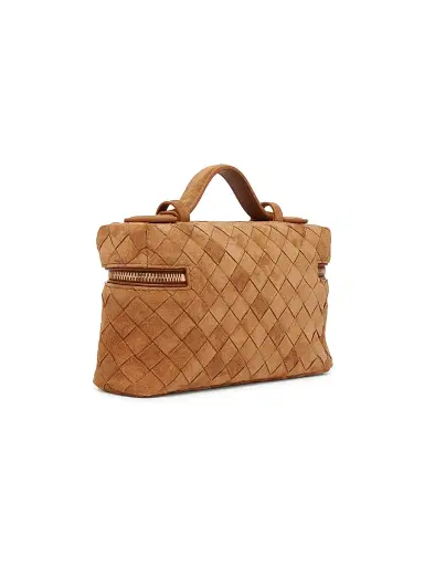 Bottega Veneta Women's Bang Bang Intrecciato Suede Crossbody Vanity Case Bag - Amber Gold | Thumbnail 5