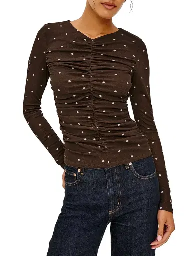 RAILS Women's Georgina Polka Dot Ruched Top | Thumbnail 3