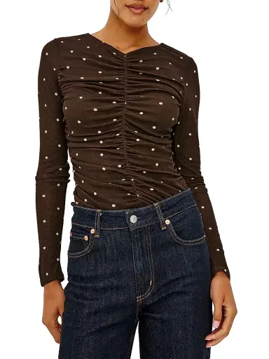 RAILS Women's Georgina Polka Dot Ruched Top | Thumbnail 1
