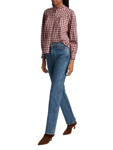 RAILS Women's Alanna Checked Cotton-Blend Blouse | Thumbnail 2