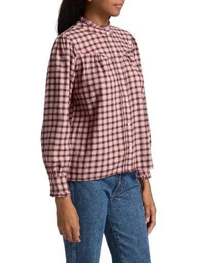 RAILS Women's Alanna Checked Cotton-Blend Blouse | Thumbnail 4