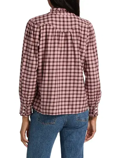 RAILS Women's Alanna Checked Cotton-Blend Blouse | Thumbnail 5