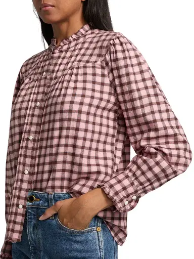 RAILS Women's Alanna Checked Cotton-Blend Blouse | Thumbnail 6