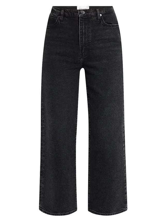 FRAME Women's The Wide Crop High-Rise Wide-Leg Jeans - Deco