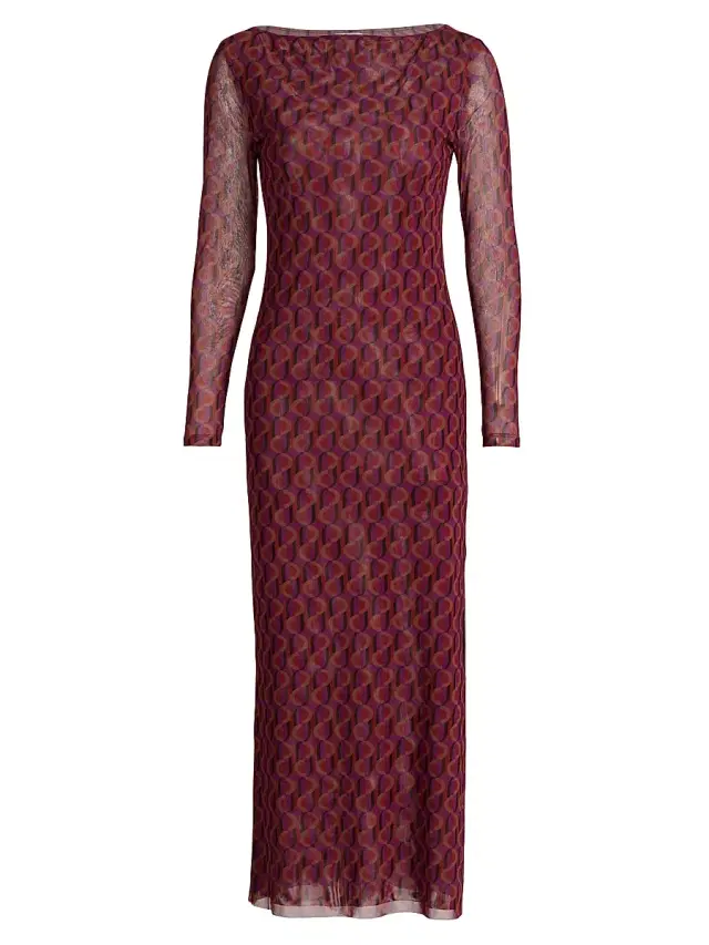 Misa Los Angeles Women's Vivian Geometric Mesh Midi-Dress - Geo Sixty Mesh