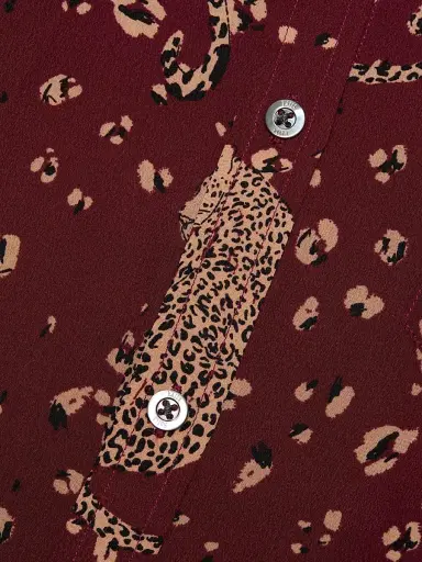 Rails Women's Kate Leopard-Print Silk Shirt - Oxblood Leopard | Thumbnail 7
