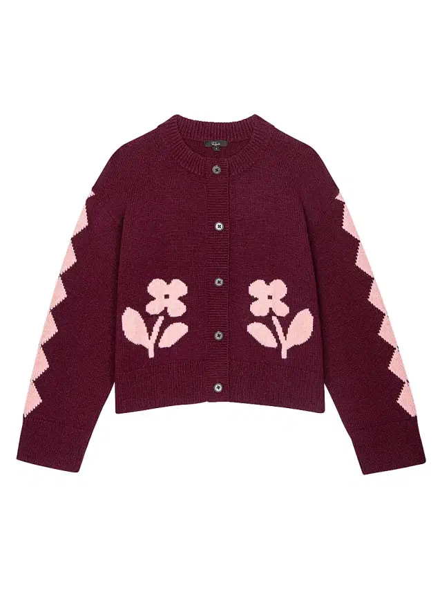 Rails Women's Mavie Floral Cotton-Blend Cardigan - Garnet Daisy