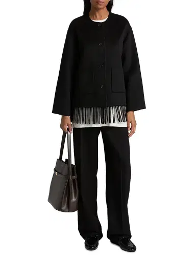 RAILS Women's Tomoko Fringed Wool-Blend Coat - Black | Thumbnail 2 RAILS Women's Tomoko Fringed Wool-Blend Coat - Black | Thumbnail 2