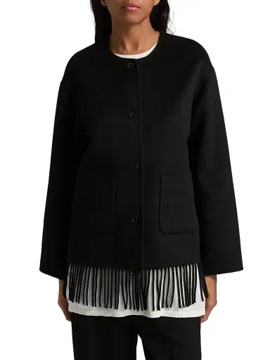 RAILS Women's Tomoko Fringed Wool-Blend Coat - Black | Thumbnail 3 RAILS Women's Tomoko Fringed Wool-Blend Coat - Black | Thumbnail 3
