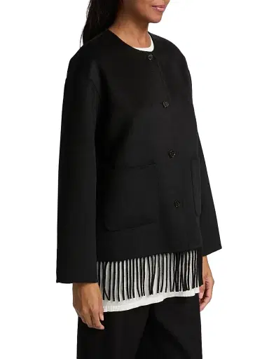 RAILS Women's Tomoko Fringed Wool-Blend Coat - Black | Thumbnail 4 RAILS Women's Tomoko Fringed Wool-Blend Coat - Black | Thumbnail 4