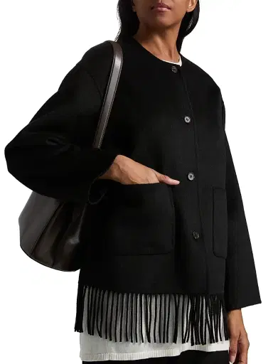 RAILS Women's Tomoko Fringed Wool-Blend Coat - Black | Thumbnail 6 RAILS Women's Tomoko Fringed Wool-Blend Coat - Black | Thumbnail 6