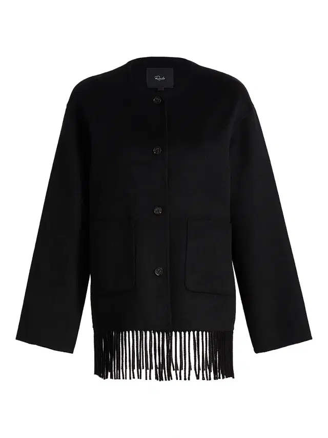 RAILS Women's Tomoko Fringed Wool-Blend Coat - Black