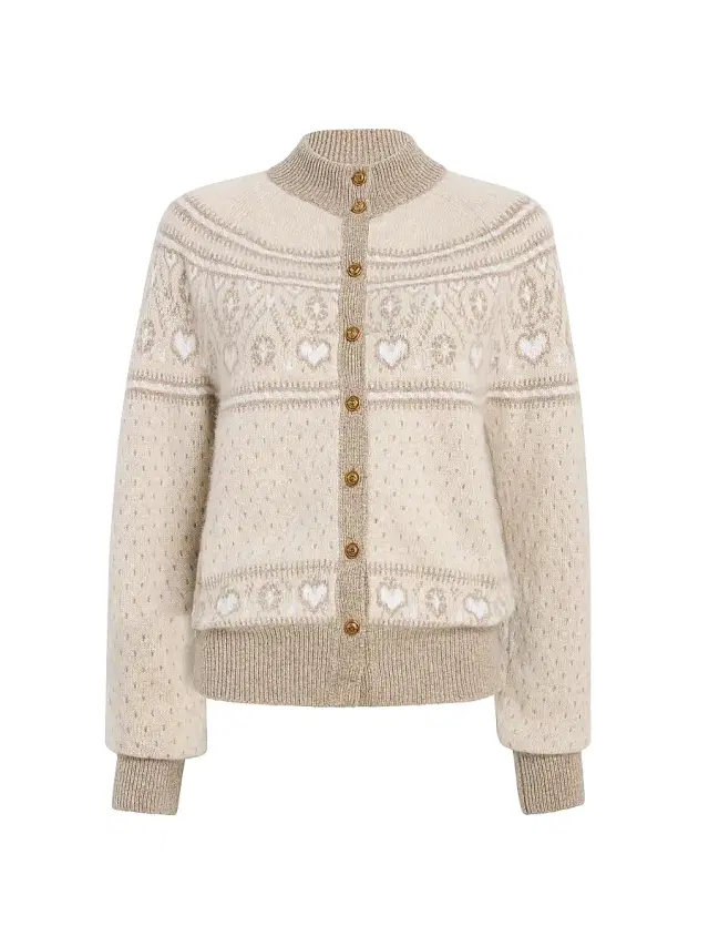Women's Marc Cashmere Fair Isle-Style Cardigan - Ecru Multi