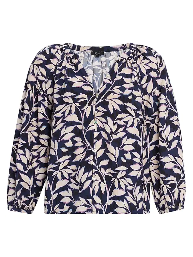 Rails Women's Vasia Printed Button-Front Blouse - Blue Print