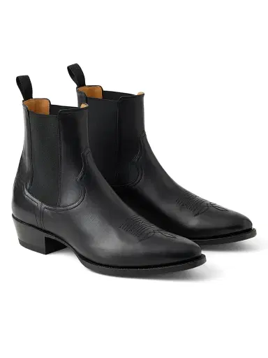 Ralph Lauren Purple Label Men's Chelsea Western Boots - Black | Thumbnail 2 Ralph Lauren Purple Label Men's Chelsea Western Boots - Black | Thumbnail 2