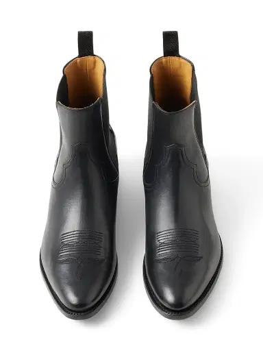 Ralph Lauren Purple Label Men's Chelsea Western Boots - Black | Thumbnail 4 Ralph Lauren Purple Label Men's Chelsea Western Boots - Black | Thumbnail 4