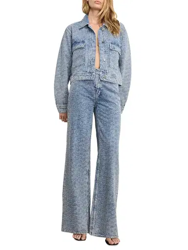 Good American Women's Crystal Denim Jacket - Indigo | Thumbnail 2