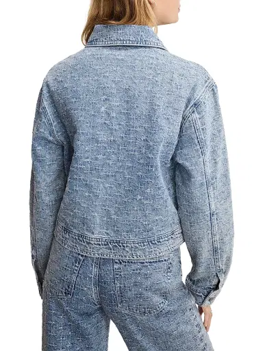 Good American Women's Crystal Denim Jacket - Indigo | Thumbnail 6