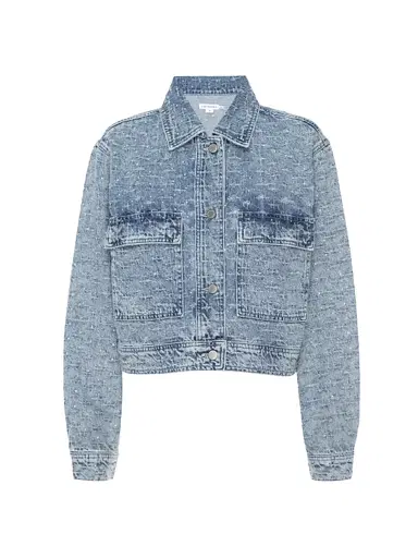 Good American Women's Crystal Denim Jacket - Indigo | Thumbnail 1