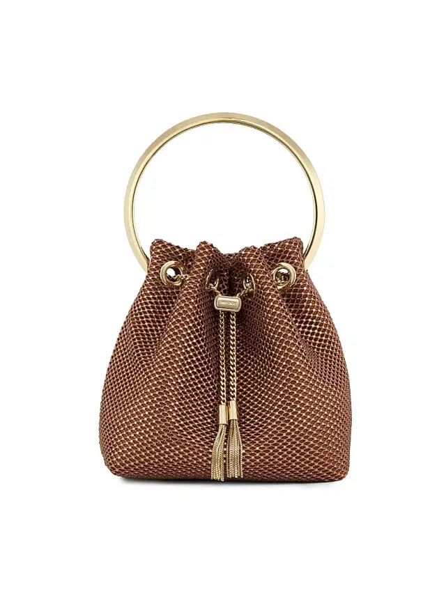 Women's Bon Bon Crystal Mesh Top Handle Bag - Bronze Light Gold