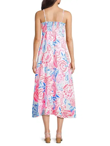 Lilly Pulitzer Women's Jorgian Linen Midi-Dress - Resort White Sun Sea Sand - Size 14 | Thumbnail 5 Lilly Pulitzer Women's Jorgian Linen Midi-Dress - Resort White Sun Sea Sand - Size 14 | Thumbnail 5