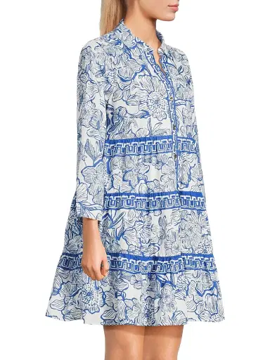 Lilly Pulitzer Women's Angie Floral Mini-Shirtdress - Coconut Unforgettable - Size 12 | Thumbnail 4 Lilly Pulitzer Women's Angie Floral Mini-Shirtdress - Coconut Unforgettable - Size 12 | Thumbnail 4