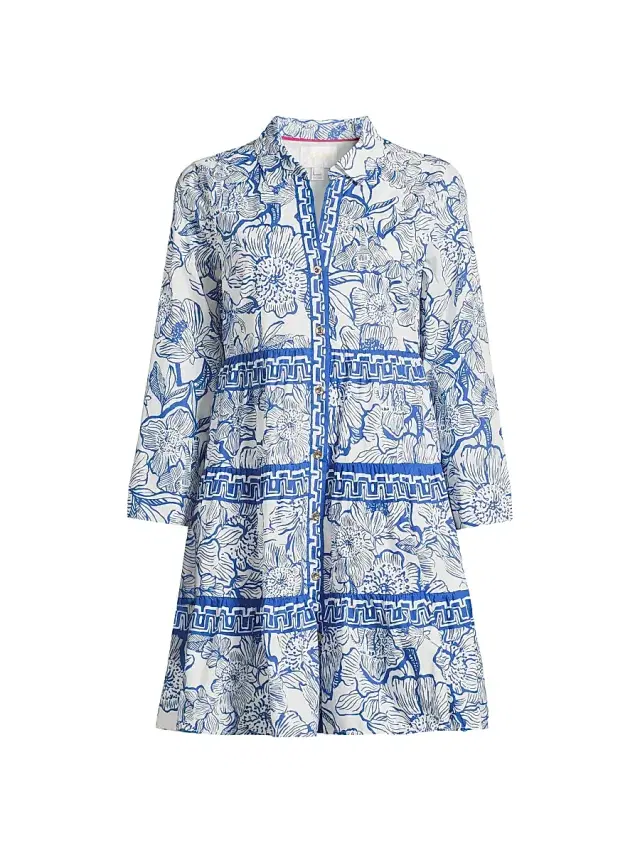 Lilly Pulitzer Women's Angie Floral Mini-Shirtdress - Coconut Unforgettable