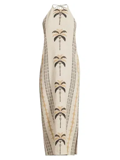 Ramy Brook Women's Gardenia Printed Midi-Dress - Palm Print - Size XL | Thumbnail 1