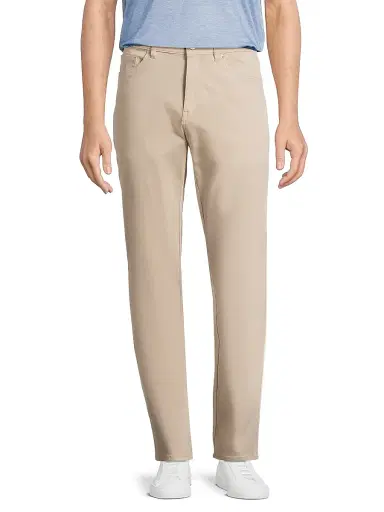 Peter Millar Men's Crown Stretch Cotton-Blend Five-Pocket Pants - Sand | Thumbnail 3