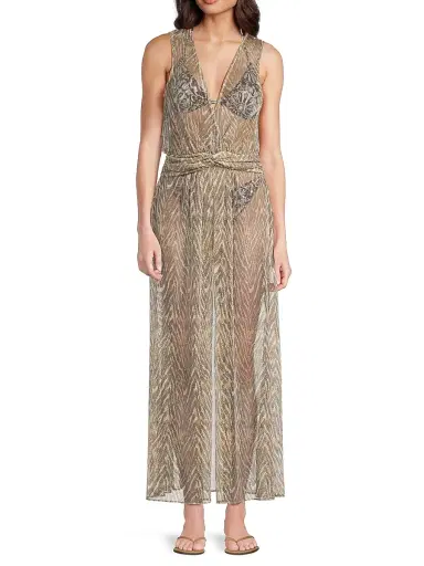 Ramy Brook Women's Sahana Animal Printed Cover-Up Maxi Dress | Thumbnail 2 Ramy Brook Women's Sahana Animal Printed Cover-Up Maxi Dress | Thumbnail 2