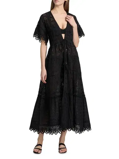 Ramy Brook Women's Janis Eyelet Cotton Cover-Up Maxi Dress | Thumbnail 2 Ramy Brook Women's Janis Eyelet Cotton Cover-Up Maxi Dress | Thumbnail 2