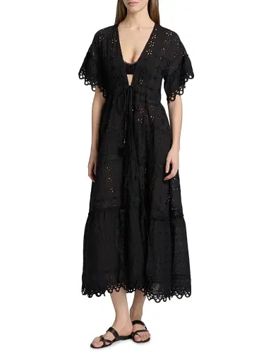 Ramy Brook Women's Janis Eyelet Cotton Cover-Up Maxi Dress | Thumbnail 3 Ramy Brook Women's Janis Eyelet Cotton Cover-Up Maxi Dress | Thumbnail 3