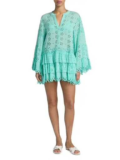 Ramy Brook Women's Roxanne Eyelet Cotton Minidress | Thumbnail 2