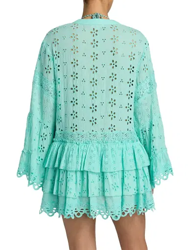 Ramy Brook Women's Roxanne Eyelet Cotton Minidress | Thumbnail 4