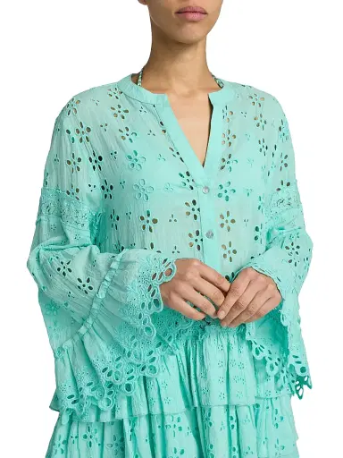 Ramy Brook Women's Roxanne Eyelet Cotton Minidress | Thumbnail 5