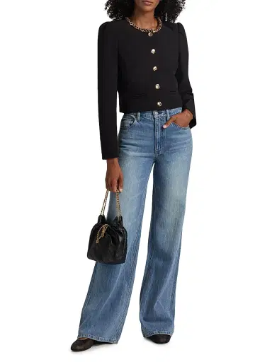Generation Love Women's Chiara Chain-Embellished Crepe Jacket | Thumbnail 2