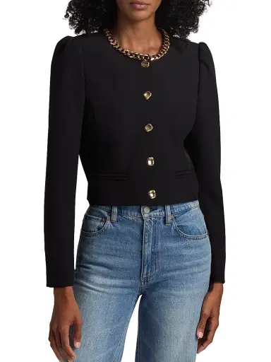 Generation Love Women's Chiara Chain-Embellished Crepe Jacket | Thumbnail 3